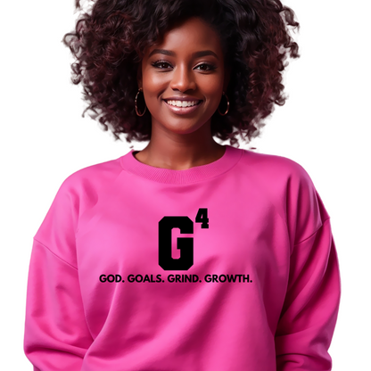 Women's Crewneck Sweatshirt - G⁴: God. Goals. Grind. Growth.